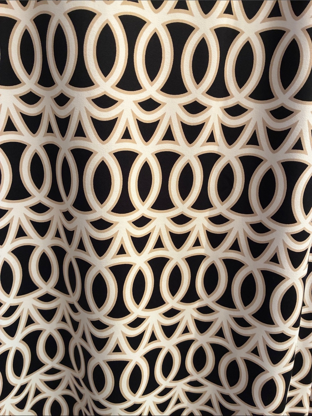 Lulu-B Black and White and Tan Sleeveless Geometric Dress - Picture 5 of 7